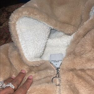 Angel Kiss Tan Plush Hoodie